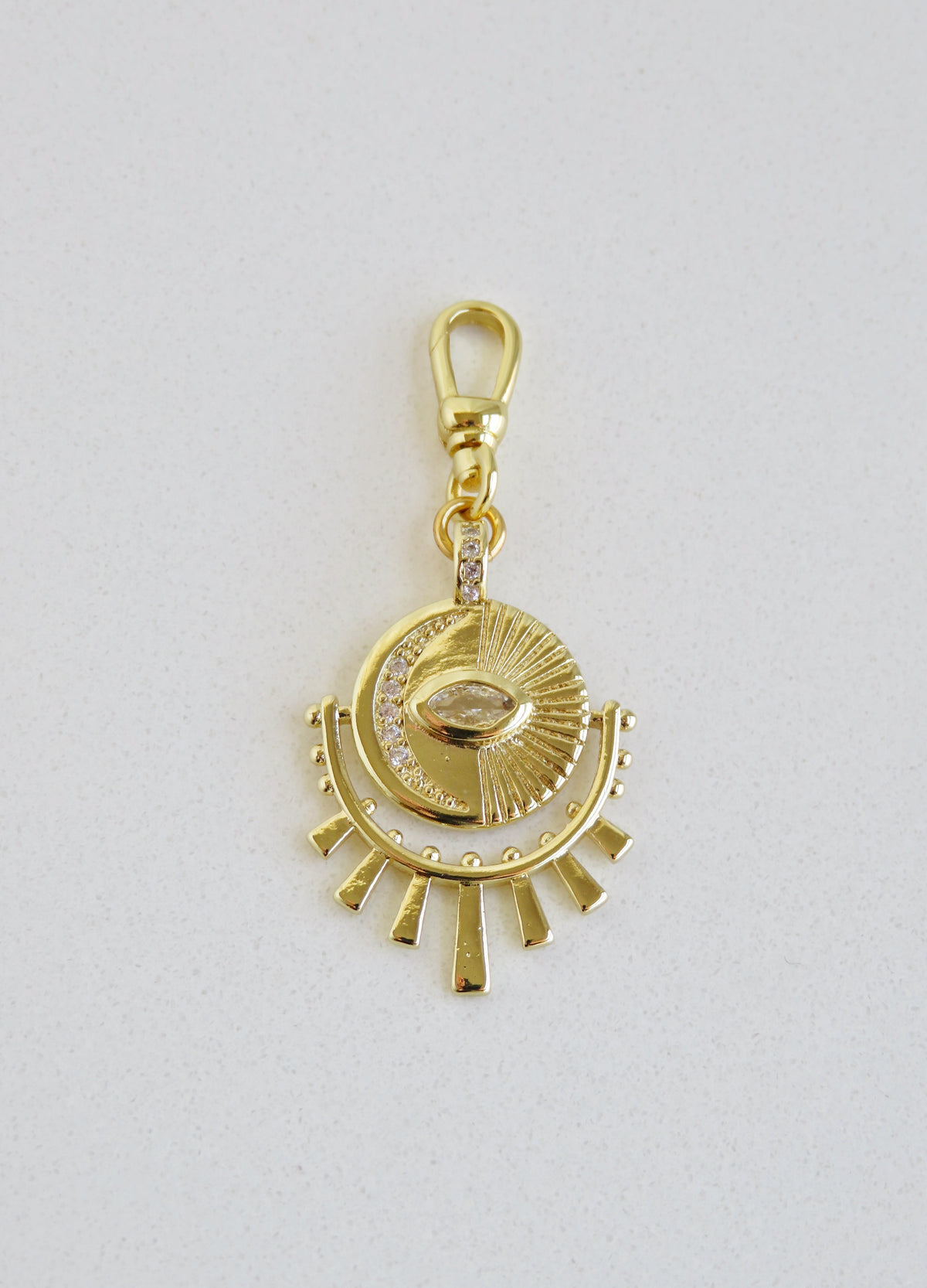 Aurora Diamond Evil Eye Pendant with Swivel Clasp