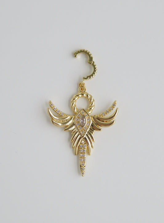 Phoenix Angel Charm on Diamond Clasp