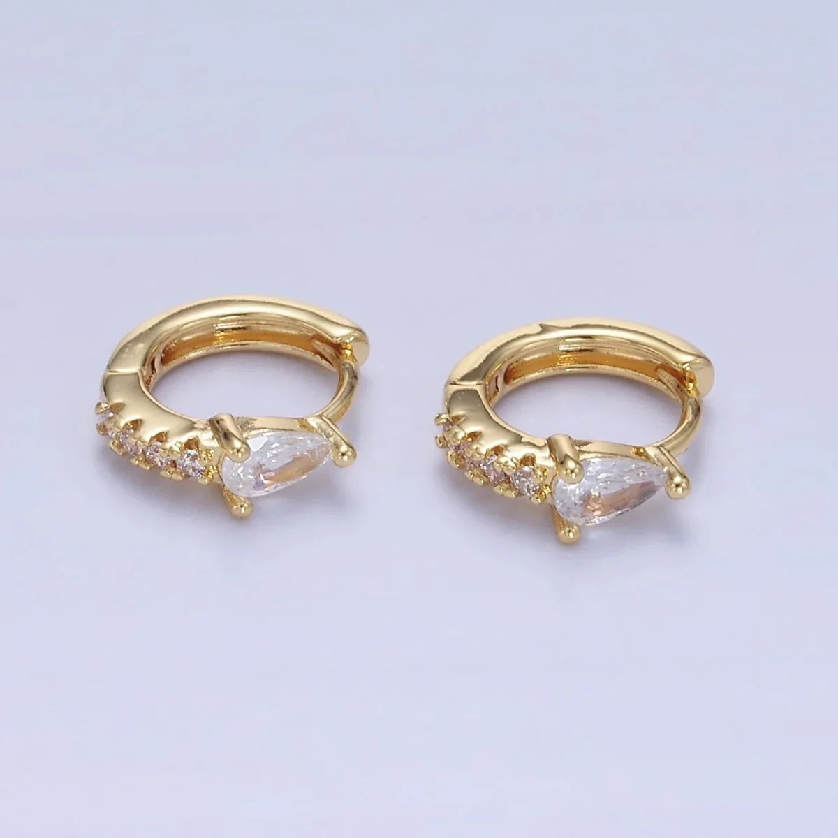 Teardrop Diamond Hoops
