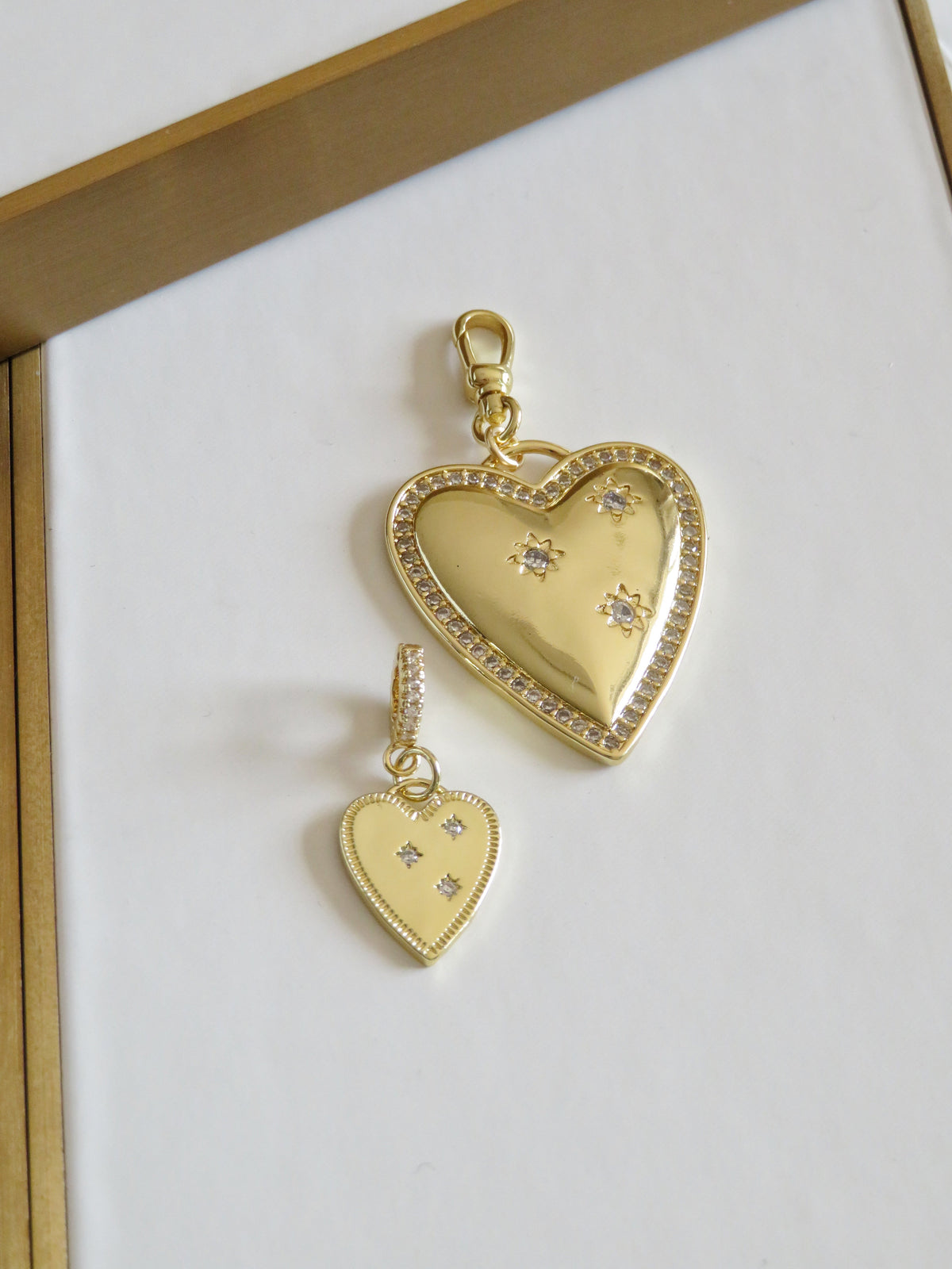 Celestial Heart Charm on Diamond Hinged Clasp