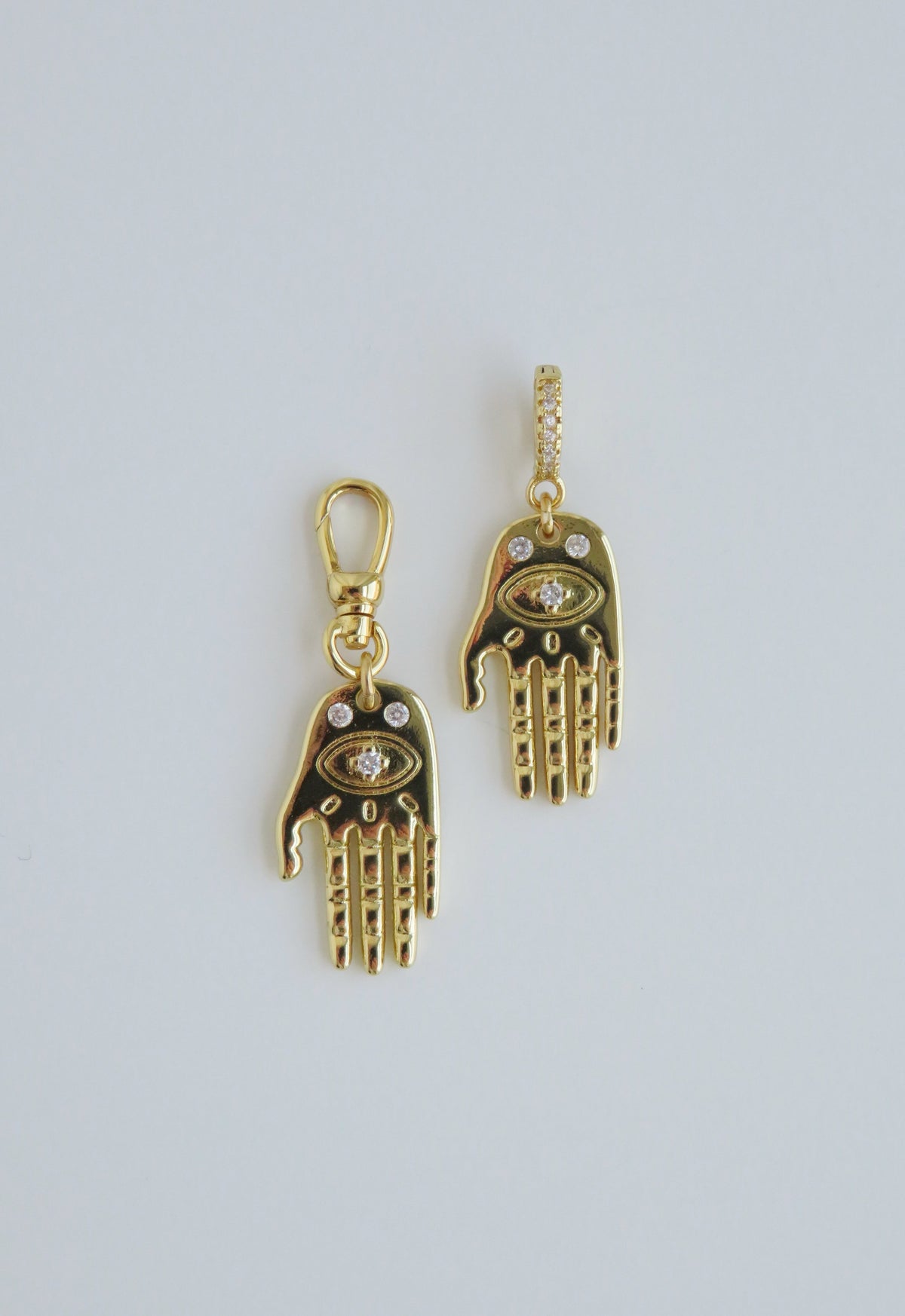 Hamsa Evil Eye Pendant- Hinged Clasp