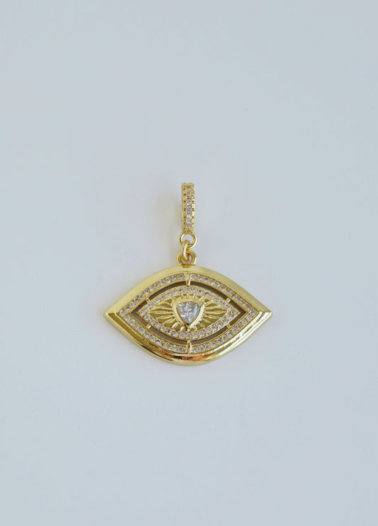 Elegant Diamond Eye Charm on Clasp
