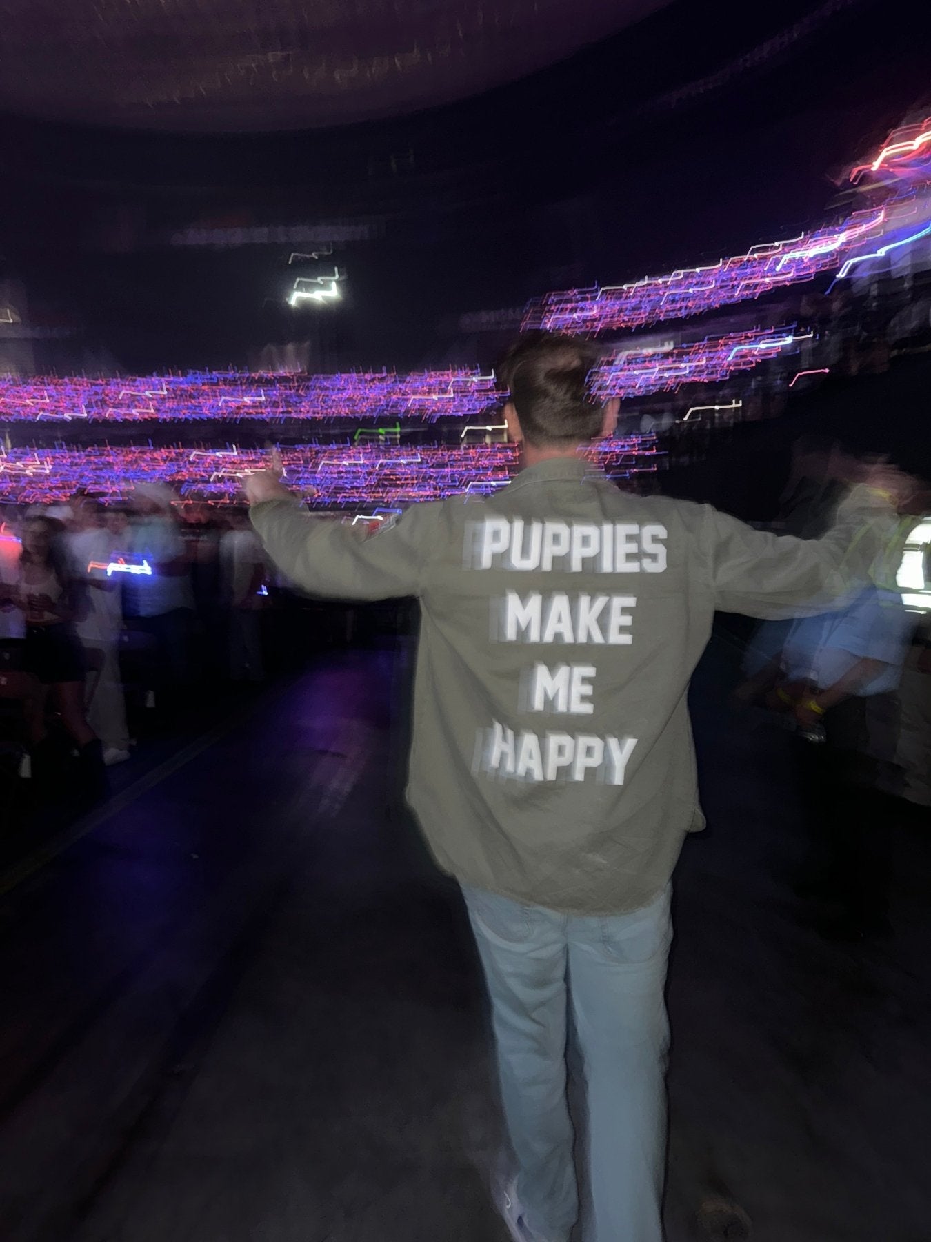 Puppies Make Me Happy Military Button-Up Shirt | Handmade in Los Angeles USA | Dog Lover Gift