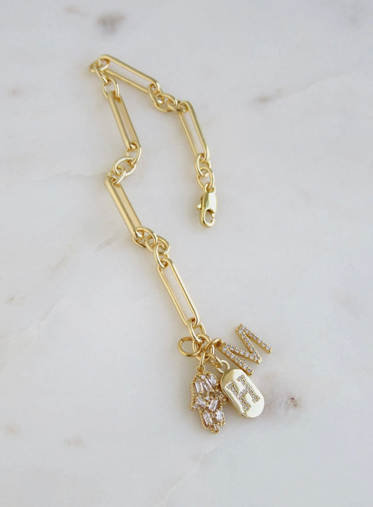 Protect Your Blessings Double Initial Bracelet