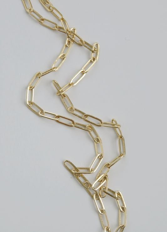 Small 16k Paperclip Link Necklace - add hinged clasp charms