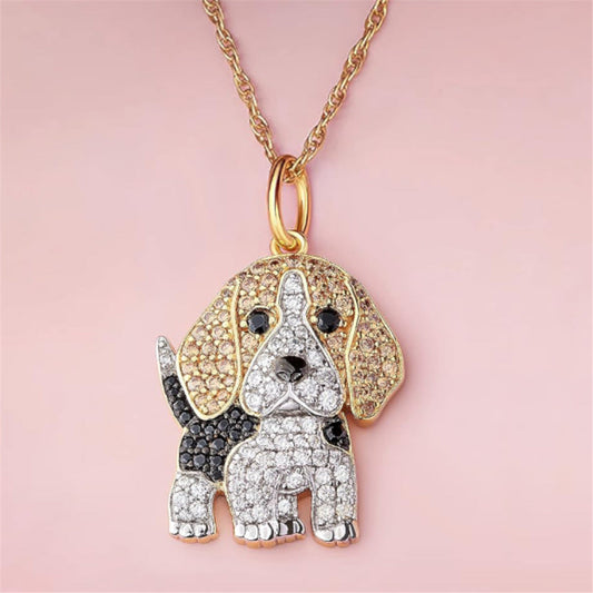 Cute Beagle Dogs Exquisite Zinc Alloy Die-cast Cartoon Necklace
