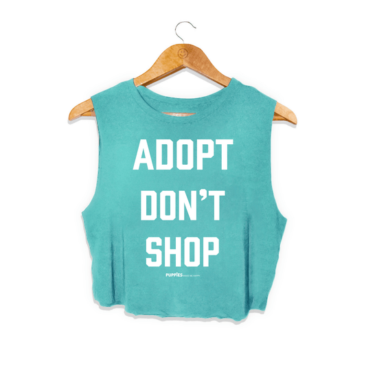 Adopt Don't Shop Crop Top | Gift for Rescue Advocates | Made in USA