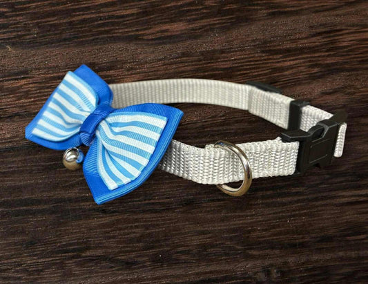 Bowtie Fashion Dog Collar with Bow Tie with Bell Adjustable collar up to 12.5"
