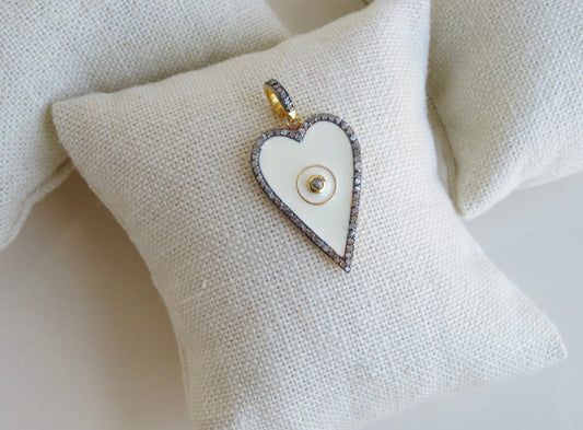 Rose Cut Diamond Heart Pendant