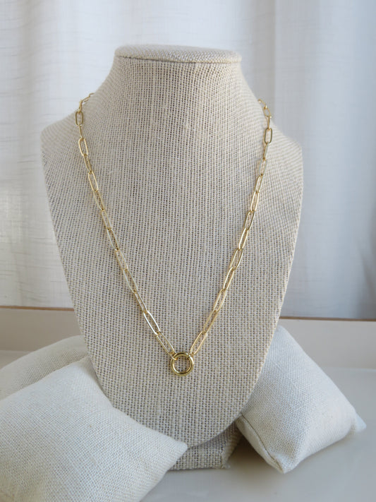 Paperclip Charm Holder Necklace - Clicker Clasp - add charms