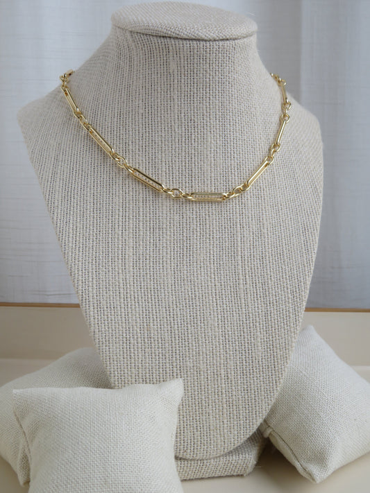 Mixed Link Figaro Necklace - add hinged clasp charms
