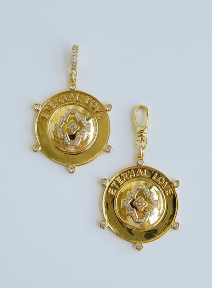 Eternal Love Hinged Clasp Medallion - 14k Gold Plated - trademark design