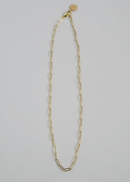 Small 16k Paperclip Link Necklace - add hinged clasp charms