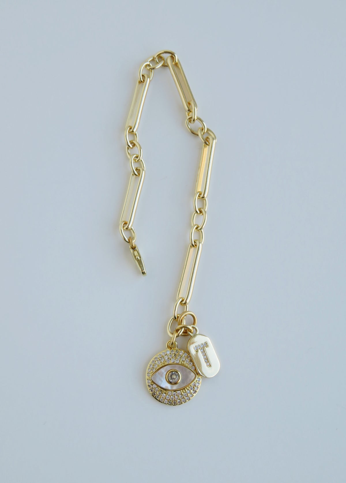 Perla Evil Eye & Initial Bracelet
