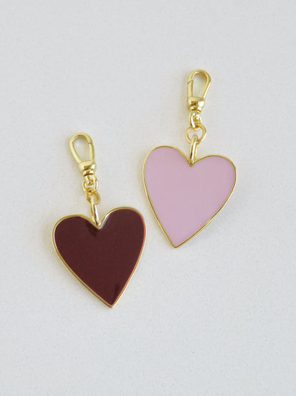 Enamel Heart Pendant on Swivel Clasp