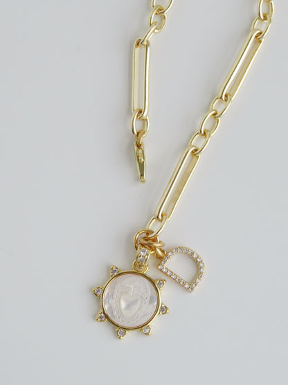 Perla Sacred Heart Initial Bracelet