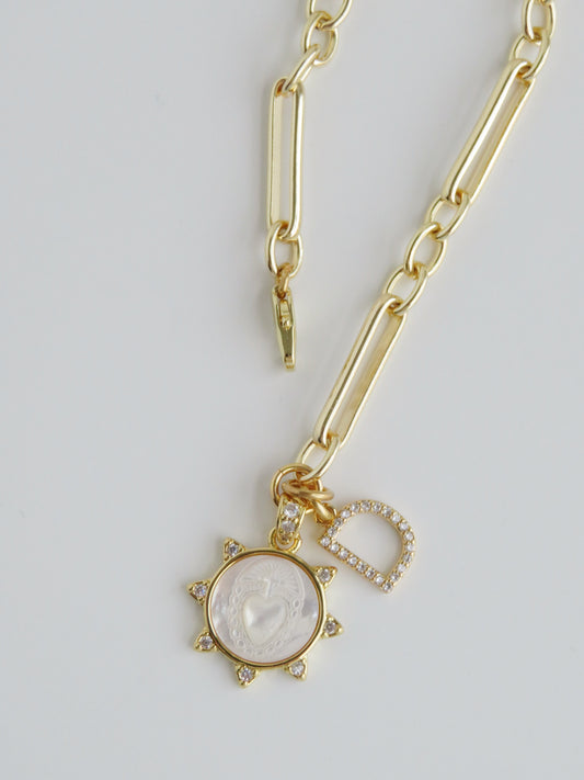 Perla Sacred Heart Initial Bracelet