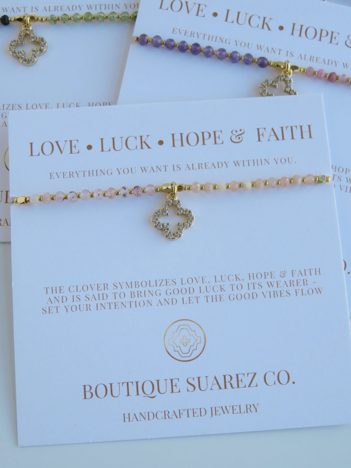 Love. Luck. Hope. Faith - Kira Clover Bracelet