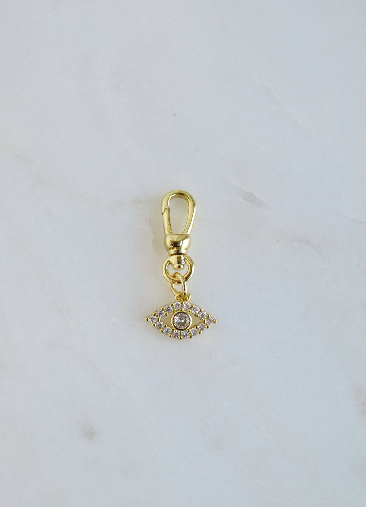 Amber Evil Eye Charm on Swivel Clasp