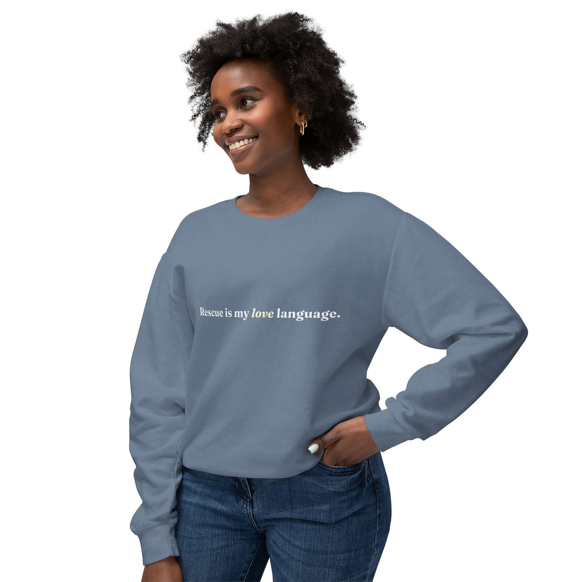 Rescue Love Crewneck Sweatshirt – Animal Rescue Paw Print