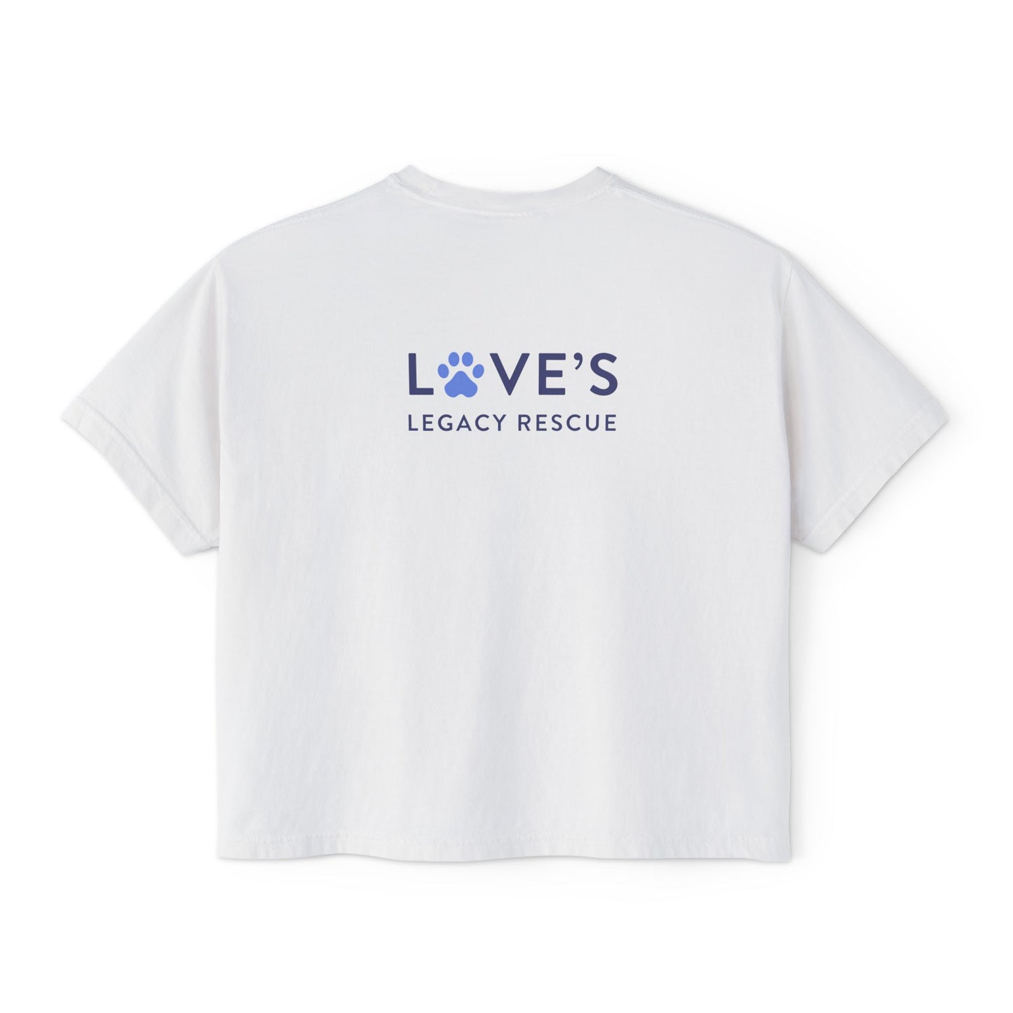 Bulldog Rescue Love Boxy Tee — Women's Rescue Dog Adoption Shirt