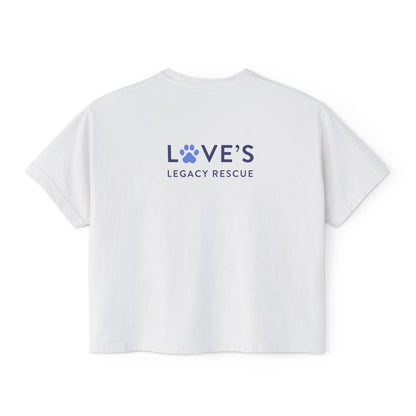Bulldog Rescue Love Boxy Tee — Women's Rescue Dog Adoption Shirt