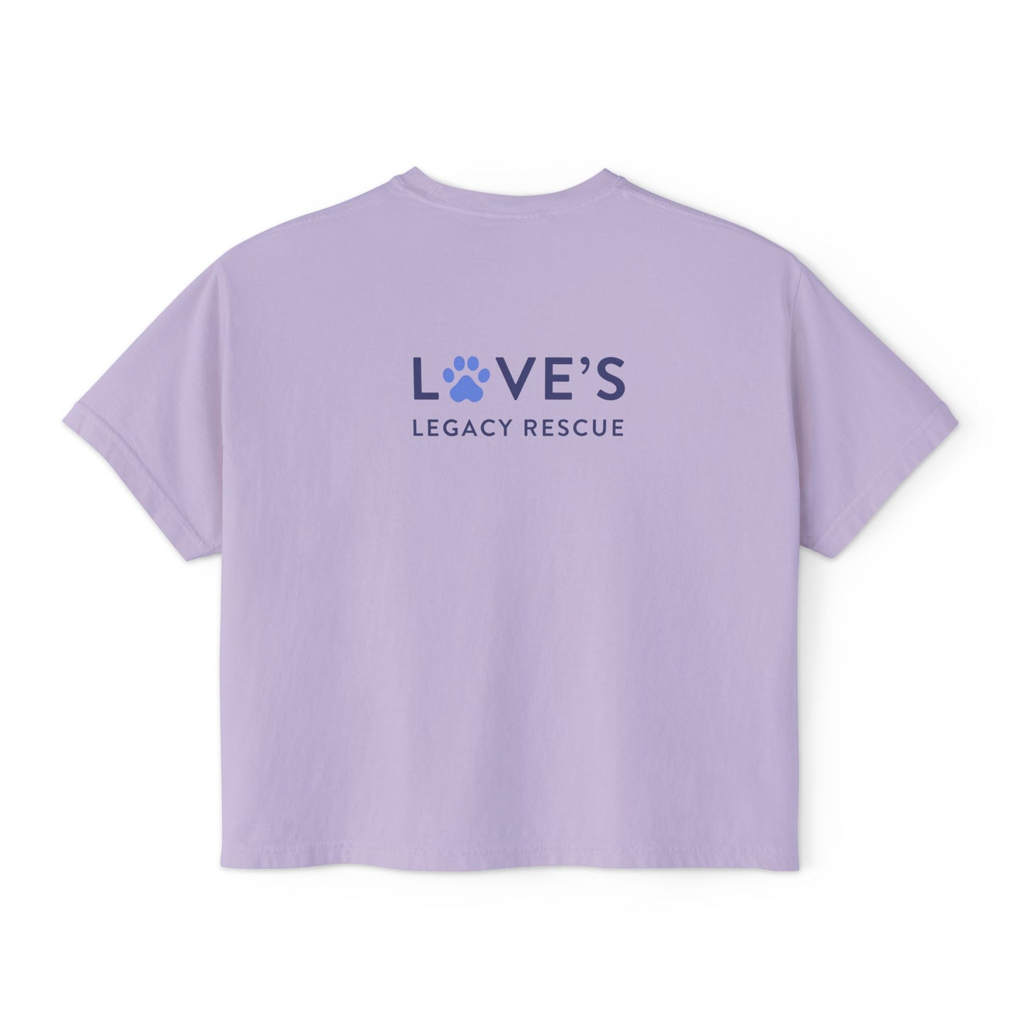 Bulldog Rescue Love Boxy Tee — Women's Rescue Dog Adoption Shirt