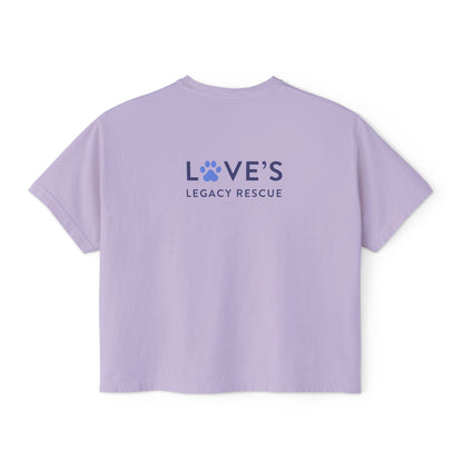 Bulldog Rescue Love Boxy Tee — Women's Rescue Dog Adoption Shirt