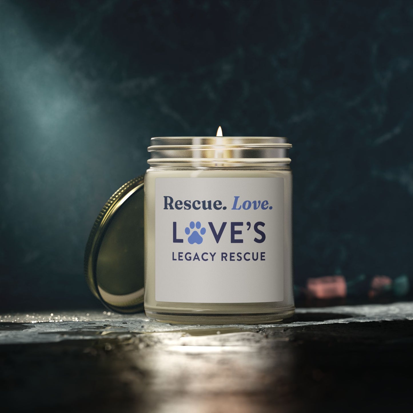Rescue. Love. Soy Coconut Apricot Candle — Love’s Legacy Rescue Fundraiser (4oz/9oz)