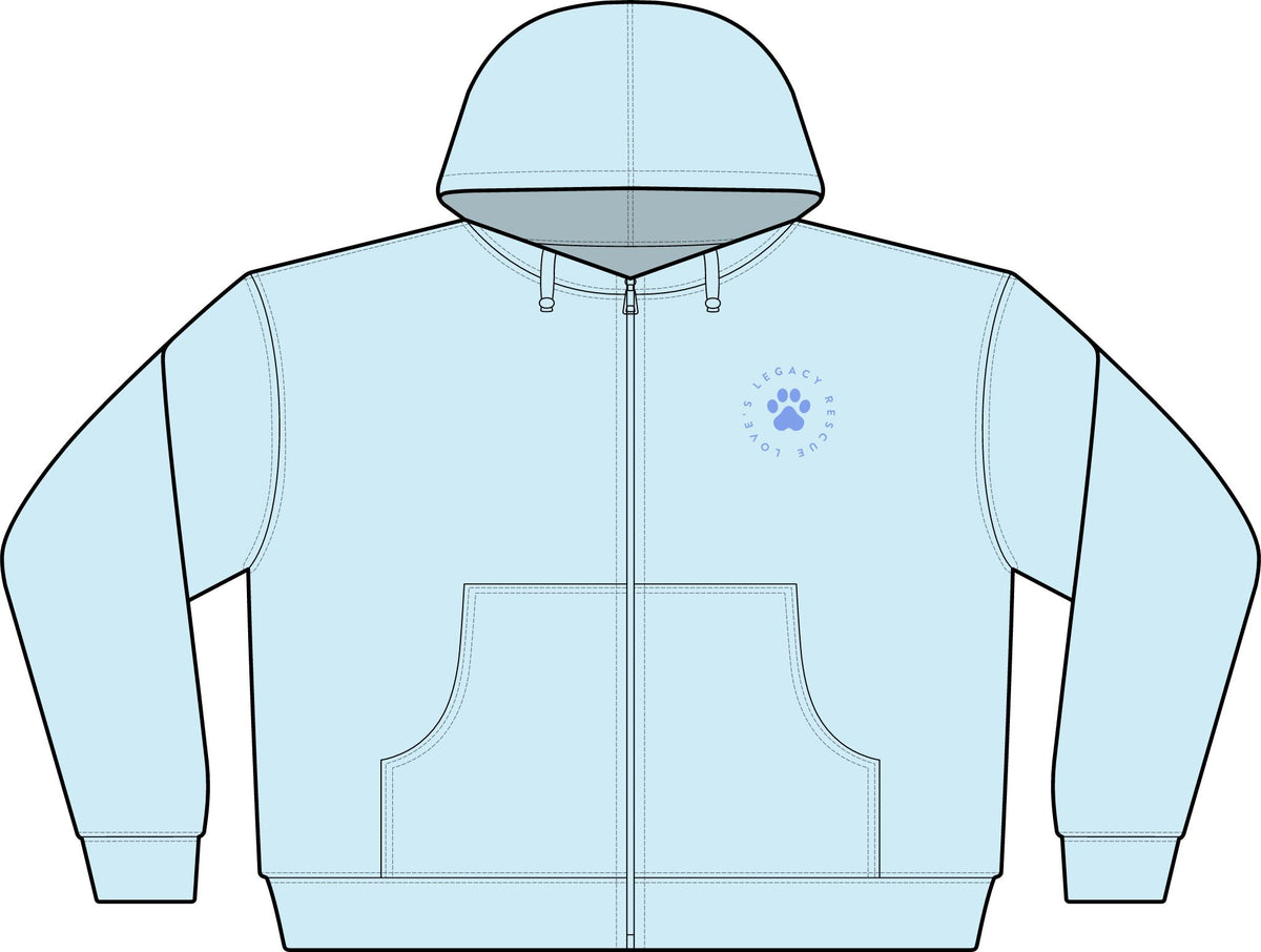 Women's Full-Zip Hoodie with Paw Print Logo