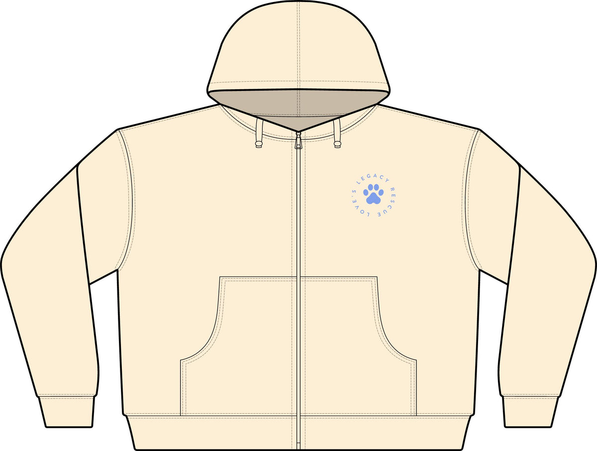Women's Full-Zip Hoodie with Paw Print Logo