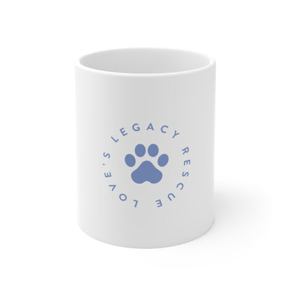 Rescue Paw Ceramic Mug — "Love's Legacy Rescue" Coffee Cup for Animal Lovers