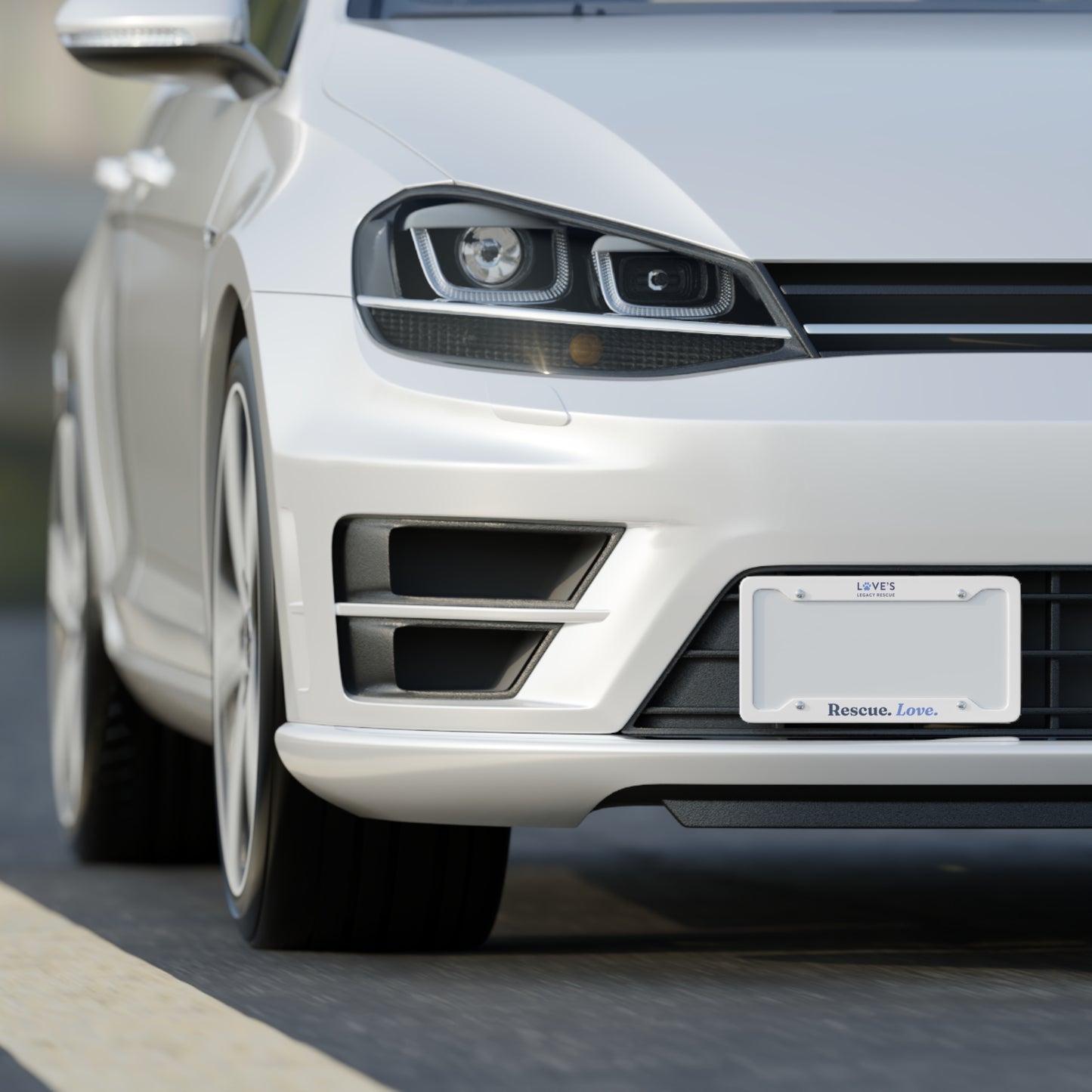 Rescue. Love. License Plate Frame Love's Legacy Rescue.