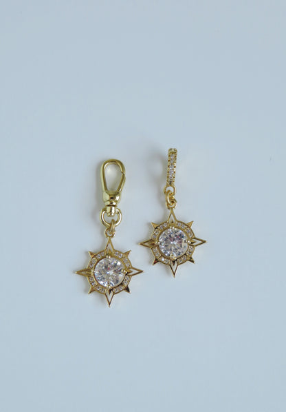 Diamond Compass Charm with Clasp