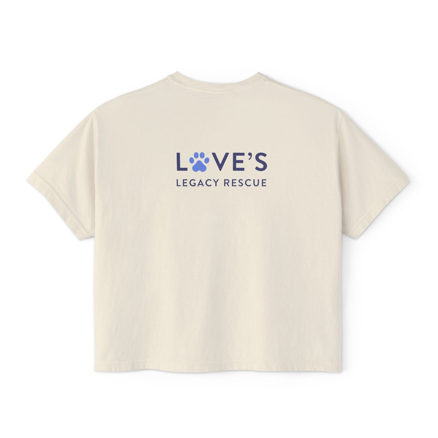 Bulldog Rescue Love Boxy Tee — Women's Rescue Dog Adoption Shirt