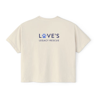 Bulldog Rescue Love Boxy Tee — Women's Rescue Dog Adoption Shirt