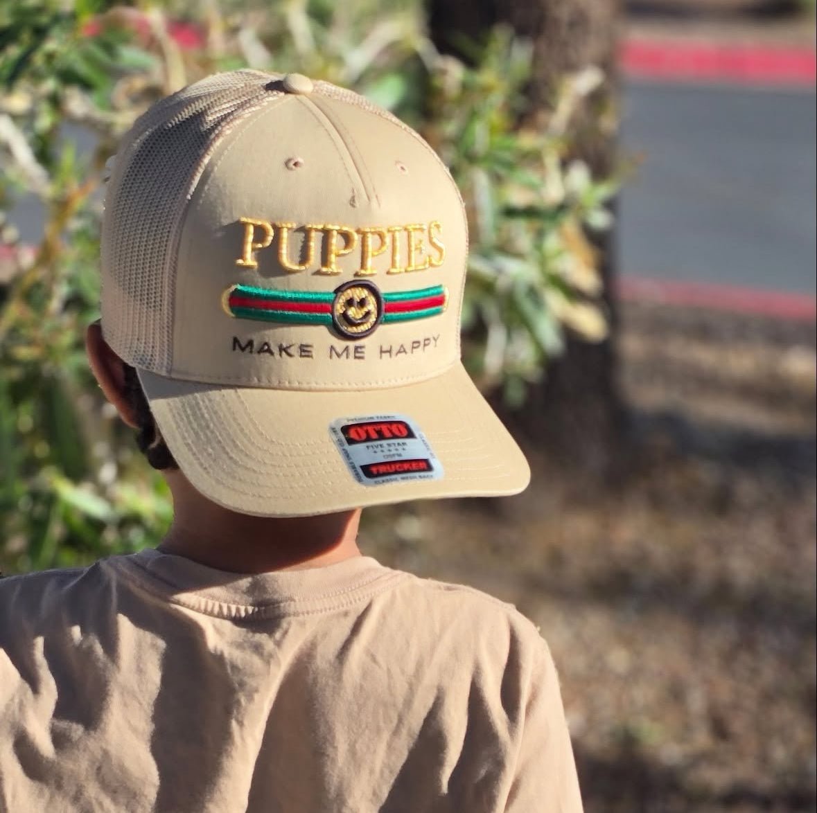 Pup Lux Dog Snapback Hat | Gift for Dog Lovers | Tan Trucker
