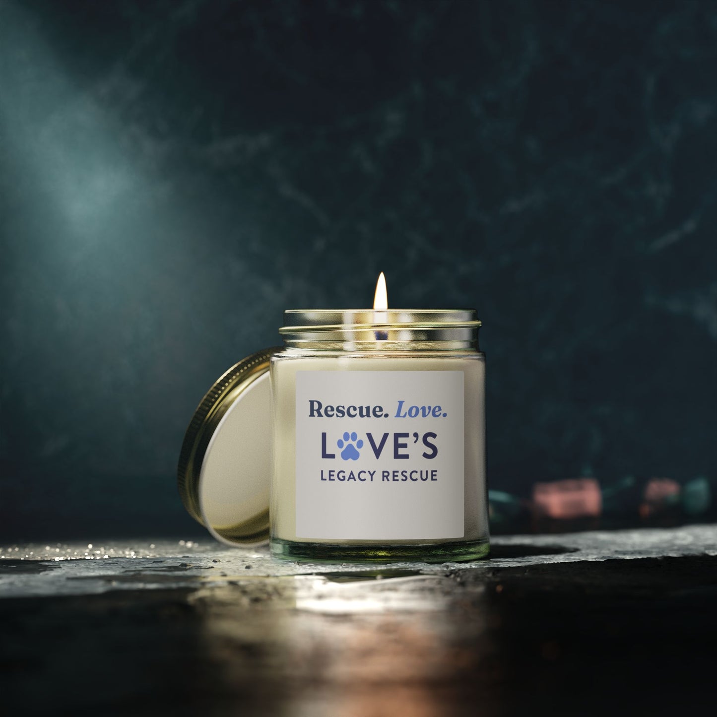 Rescue. Love. Soy Coconut Apricot Candle — Love’s Legacy Rescue Fundraiser (4oz/9oz)