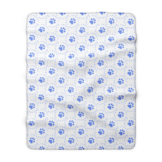 Paw Print Sherpa Blanket – Cozy Pet Lover Fleece Throw