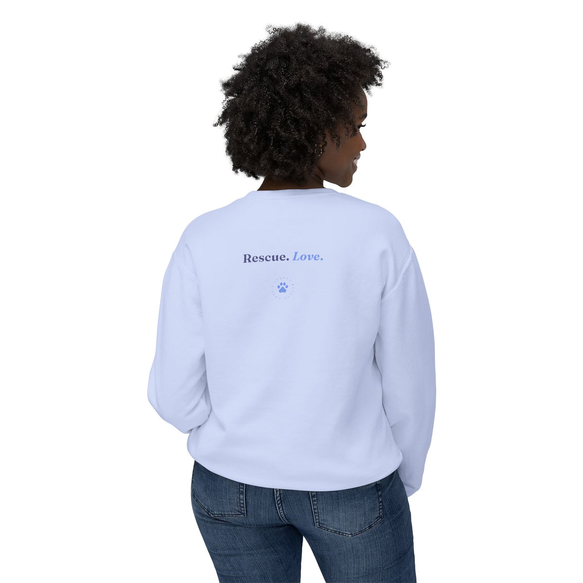 Rescue Love Crewneck Sweatshirt – Animal Rescue Paw Print