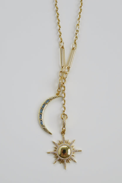 Sky Blue Crescent Moon Charm on Clasp