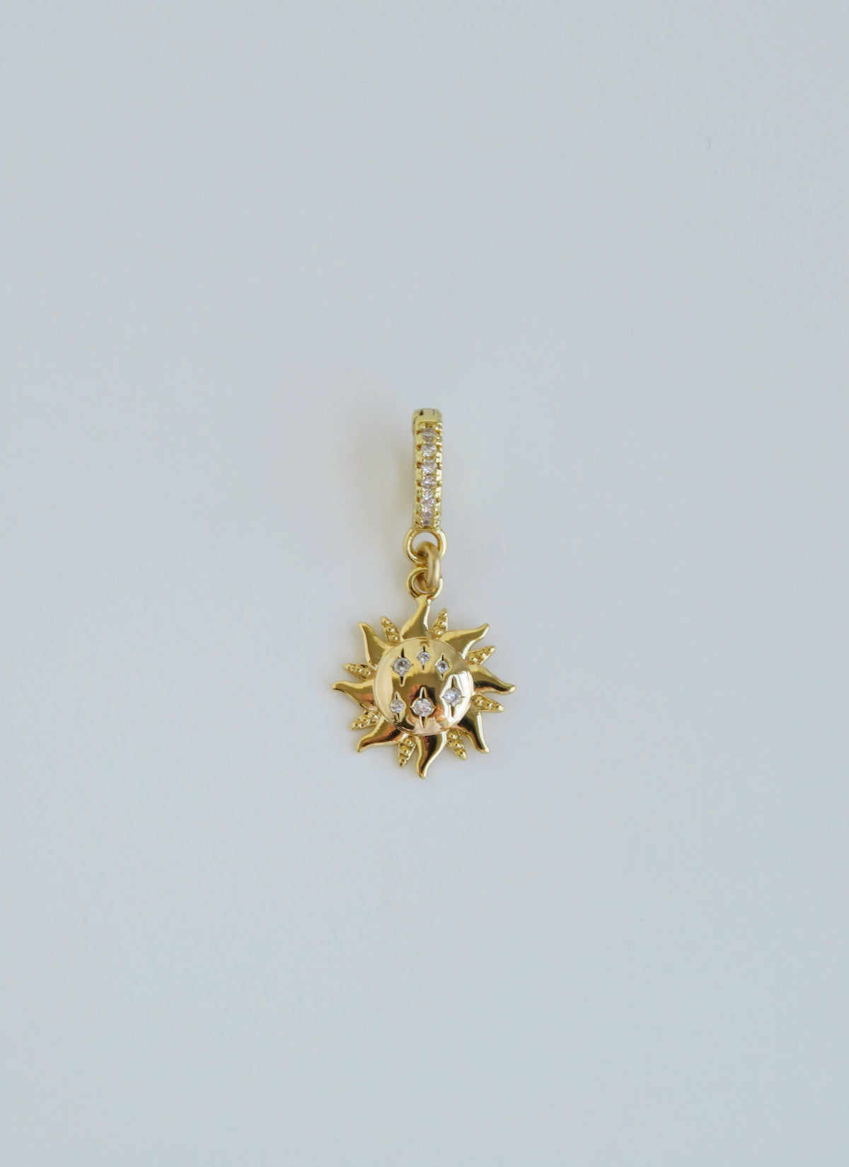 Petite Bohemian Sun Charm on Diamond Clasp