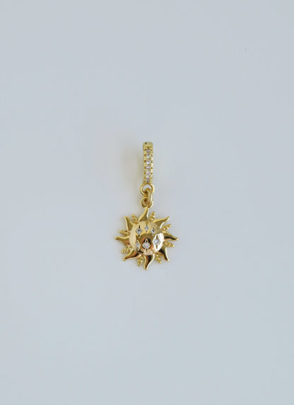 Petite Bohemian Sun Charm on Diamond Clasp