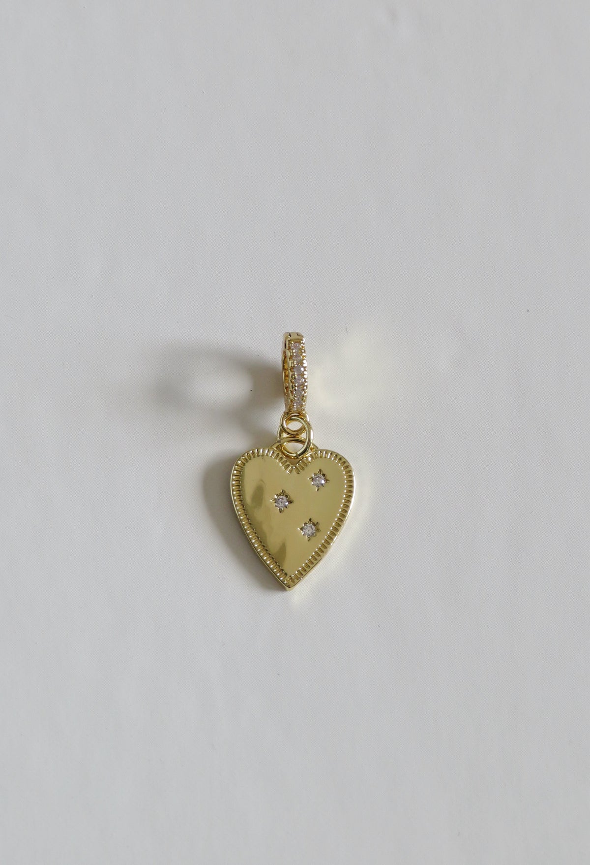 Celestial Heart Charm on Diamond Hinged Clasp