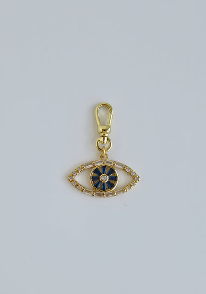 Royal Blue Evil Eye Charm on Swivel Clasp