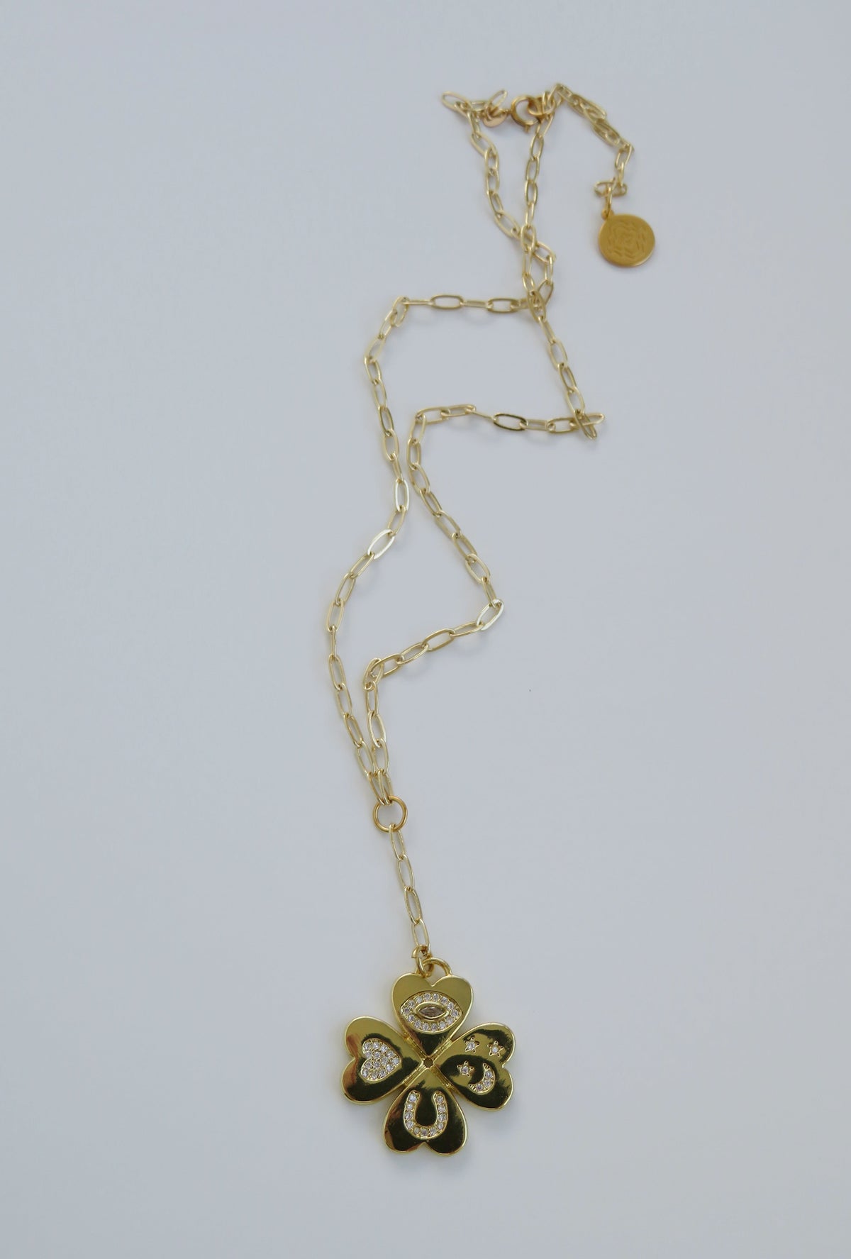 Positive Intentions Necklace - Dainty Paperclip Link