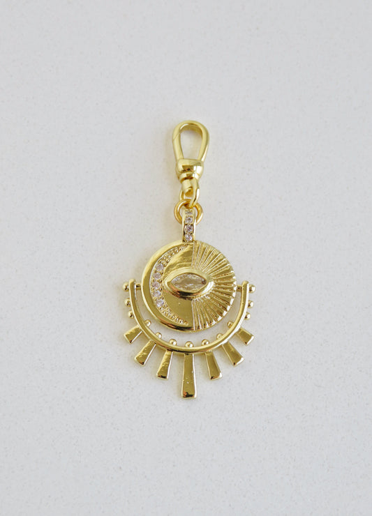 Aurora Diamond Evil Eye Pendant with Swivel Clasp