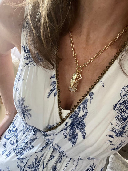 Love & Divine Guidance Charm Cluster Necklace - Sanxenxo Link