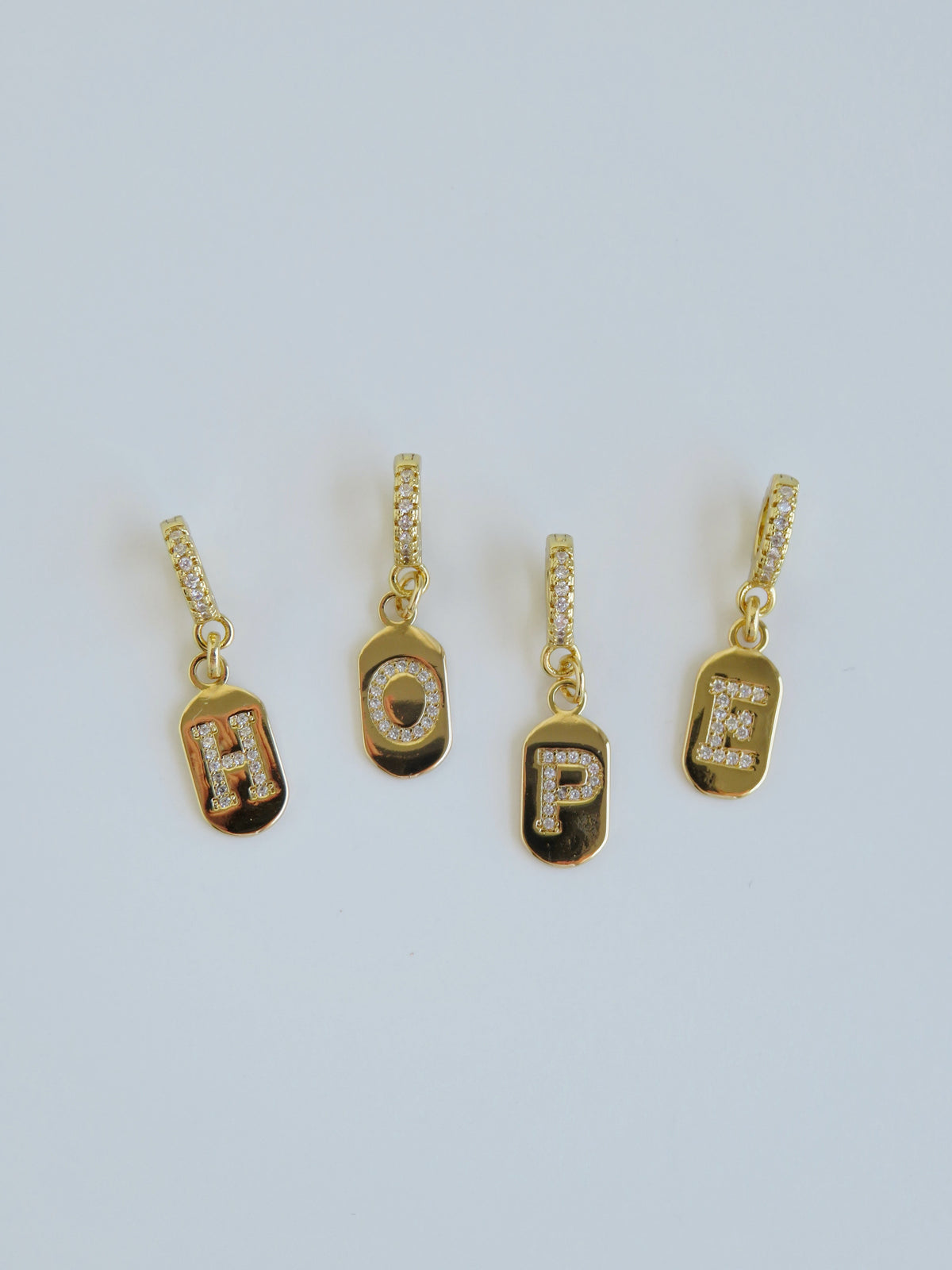 Diamond Initial Tag Charm with Diamond Clasp