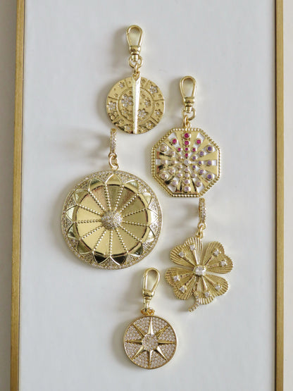 Blossoms with Thorn Sundial Charm on Swivel Clasp